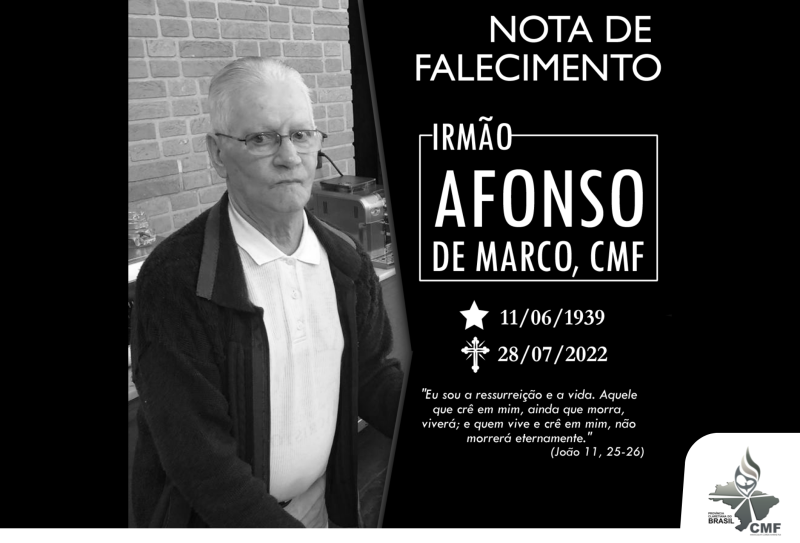 NOTA DE FALECIMENTO - IRMÃO AFONSO DE MARCO, CMF